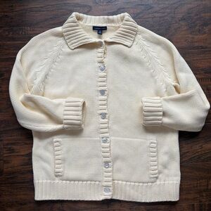 Land’s End Cotton Heavy Weight Button Front sweater